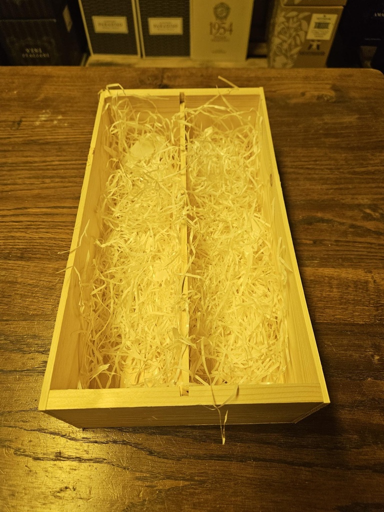 Houten kistje 2-vaks incl. houten deksel