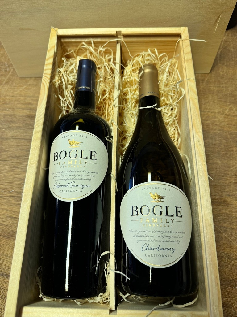 PAKKET: Amerikaanse Bogle Knallers! Chardonnay en Cabernet Sauvignon - Houten kist